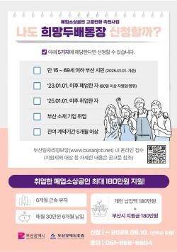 폐업 후 다시 일자리로… 부산, 소상공인 ‘재기 사다리’ 놓는다