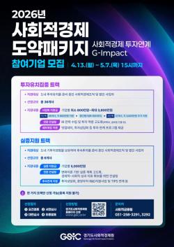 경기도사회적경제원 ‘사회적경제 도약패키지’ 참여기업 모집