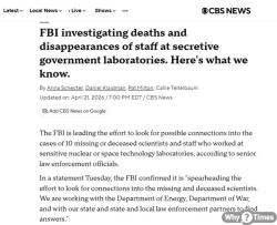 Heart of U.S. Advanced Security Pierced? Crisis Over 'Serial Disappearances' of Dozen Key Scientists