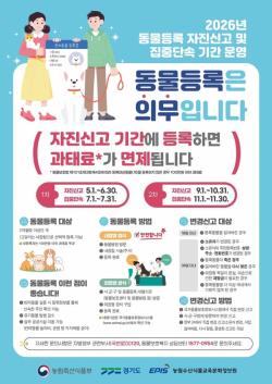 안성시, 반려견 동물등록 자진신고 기간 운영