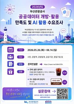 부산관광공사, 관광 공공데이터 활용도 높인다… AI 수요조사 본격 실시