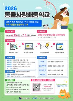 동물사랑배움학교 75개교로 확대…돌봄센터도 신청 가능