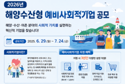 해양수산부, 첫 '해양수산형 예비사회적기업' 공모… 사회적경제 생태계 키운다