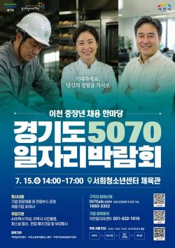 경기도일자리재단, 15일 이천서 중장년 채용 한마당 ‘5070 일자리박람회’ 개최