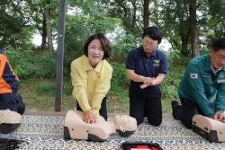 추미애 경기도지사, 양평 광탄리유원지서 수난사고 대응태세 점검