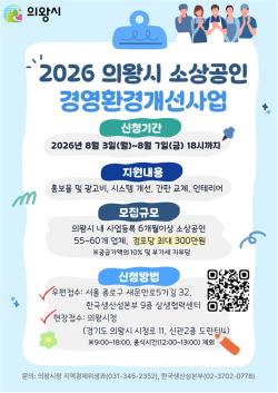김성제 의왕시장 “소상공인 경영 부담 덜고 경쟁력 높이겠다”