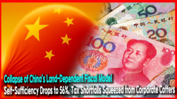 [China Watch] Collapse of China’s Land-Dependent Fiscal Model: Self-Sufficiency Drops to 56%, Tax Shortfalls Squeezed from Corporate Coffers