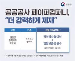조달청, 공공공사 페이퍼컴퍼니 입찰보증금 몰수로 강력 제재