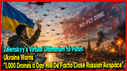 Zelenskyy’s Virtual Ultimatum to Putin: Ukraine Warns "1,000 Drones a Day Will De Facto Close Russian Airspace"