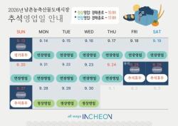 인천 남촌농축산물도매시장, 추석 명절 성수품 공급 확대 및 종합대책 추진