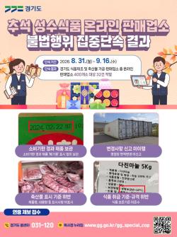 경기도 특사경, 추석 성수식품 온라인 판매업소 불법행위 32건 적발