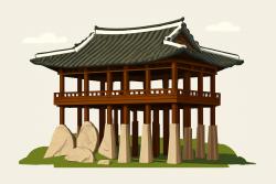 삼척 죽서루의 22개 기둥, 13개는 자연 암반 위에 섰다