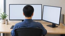 듀얼 모니터는 자주 보는 화면을 정면에