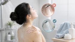 뜨거운 물로 오래 씻으면 피부 건조 악화할 수 있어