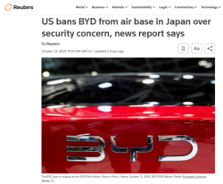 US Military Completely Bans BYD Entry... While Over 190 Chinese Vehicles Can Enter South Korean Military Bases: Why on Earth?