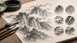 산수화 준법은 바위와 산의 결을 만드는 붓질